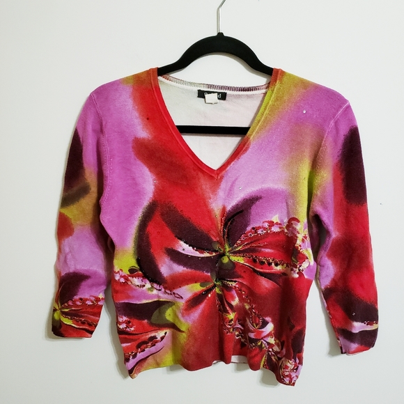 Astrid Embellished V-Neck Sweater...L - Picture 4 of 4